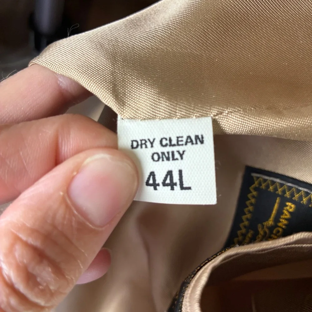 Circle S Ranch Western Blazer 44L Tan USA Gold Needle Cowboy Jacket Vintage